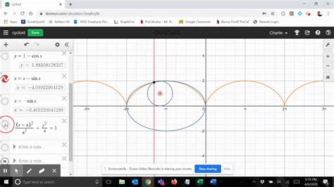 Describing A Cycloid Using Parametric Equations Youtube