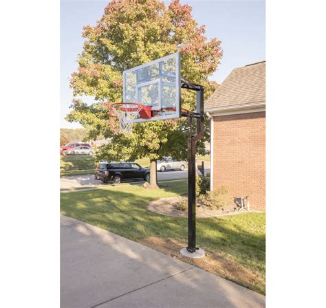 Adjustable 54 In Ground Basketball Hoop With Offset Pole