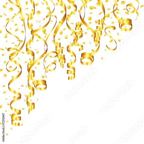 Streamers And Confetti Gold Corner Background Stock Image And Royalty