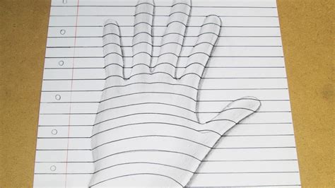 How To Draw A 3d Hand 3d Trick Art On Paper Youtube