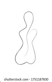 One Line Drawing Nude Female Body Stock Vector Royalty Free Shutterstock