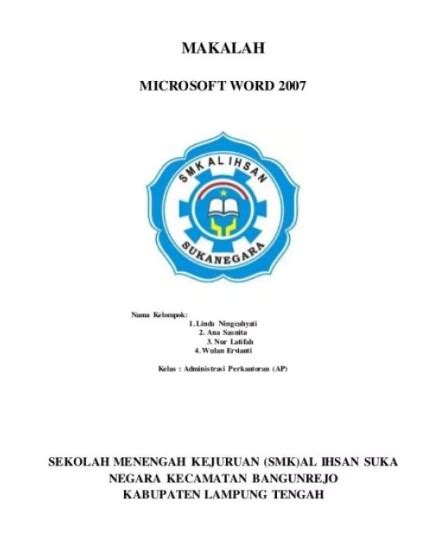 Contoh Cover Makalah Mahasiswa Individu - Galeri Sampul