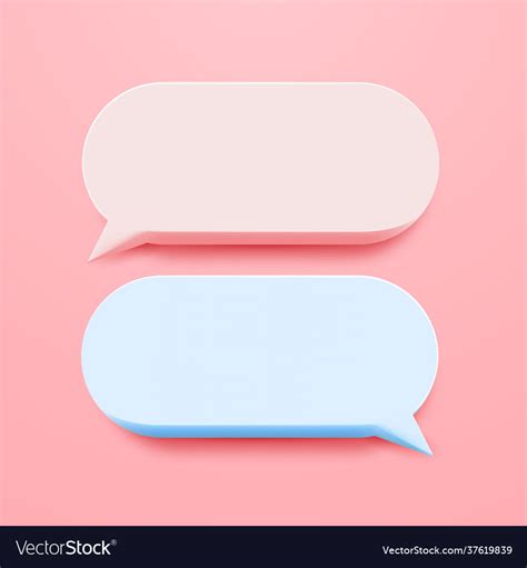 Minimal Blank 3d Chat Boxes Sign 3d Royalty Free Vector