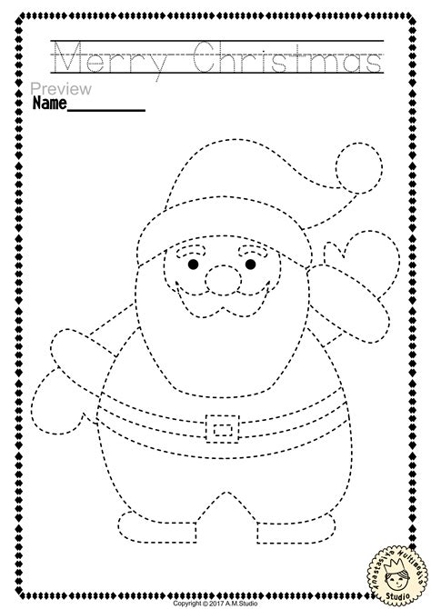 picture tracing worksheets for christmas preschool printable fine motor sheets natal no