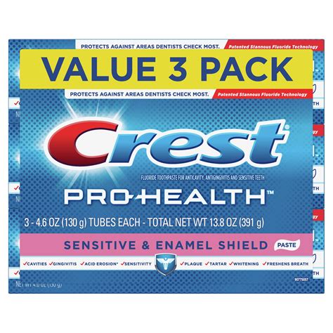 Crest Pro Health Sensitive And Enamel Shield Toothpaste 46 Oz Pack Of