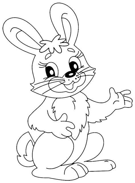 Image Of Rabbit To Print And Color Rabbits And Bunnies Kids Coloring Pages