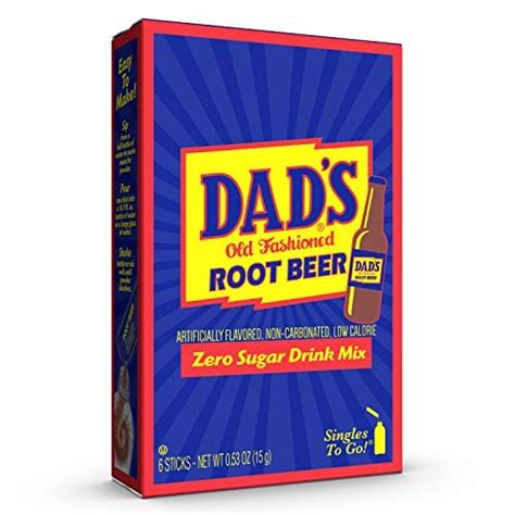 6 Pk Dads Root Beer Zero Sugar Drink Mix 072392324712