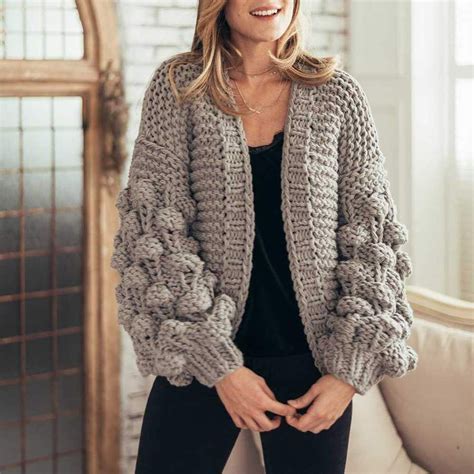 Oversized Chunky Thick Cable Knit Cardigan Sweater Sunifty Knit