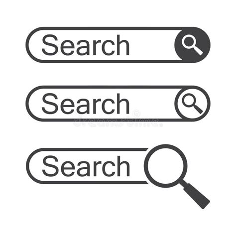 Set Of Search Bars Template For Internet Searching Web Search Field
