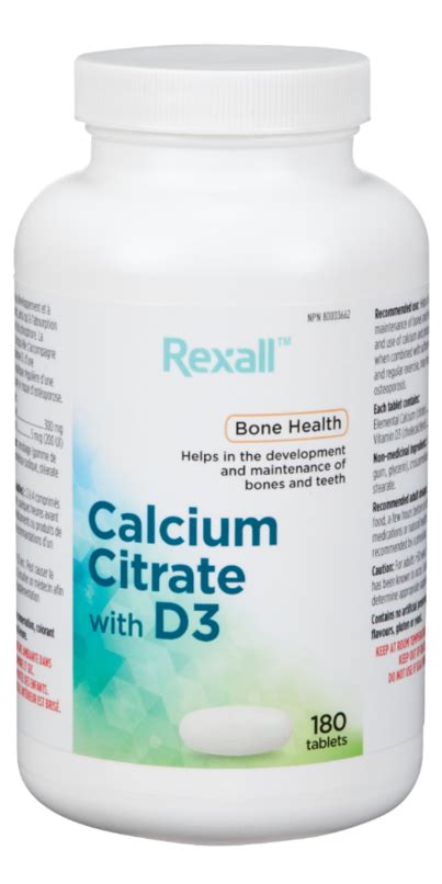Buy Rexall Calcium Citrate With Vitamin D3 At Wellca Free Shipping