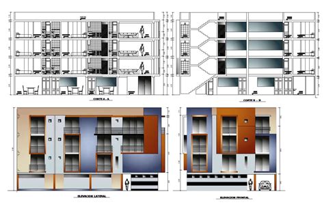 Unit House Apartment Building Elevation Drawing Dwg File Cadbull My Xxx Hot Girl