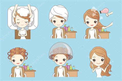 Cartoon Woman Doing Hair Salon Stock Illustration By ©etoileark 125695430