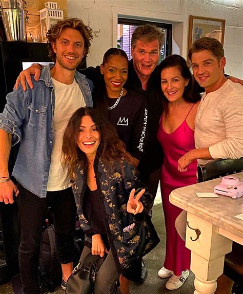 ‘sex life cast s best behind the scenes bffs moments sarah shahi adam demos mike vogel and more