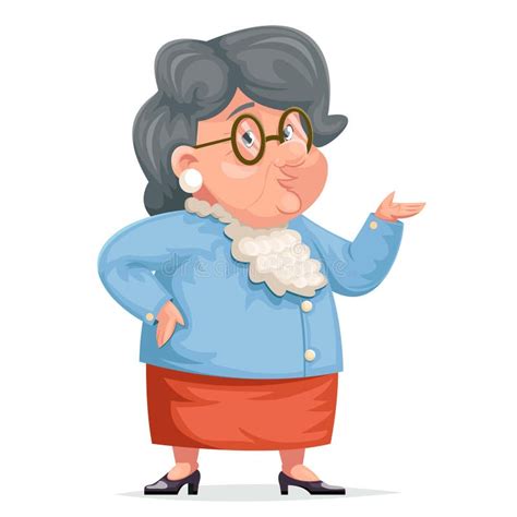 Old People Grandmother Grandfather Adult Flat Design Characters Set