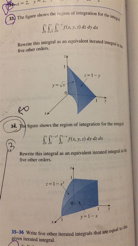 Solved 33 The Figure Shows The Region Of Integration For