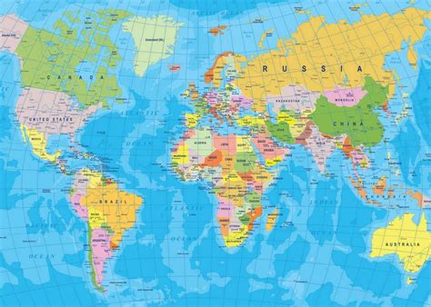 World Map With Countries Names And Capitals Hd