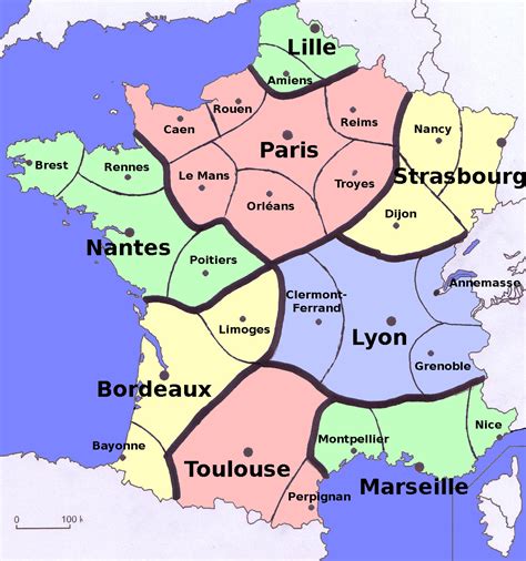 Carte Région Capitale Régionale France