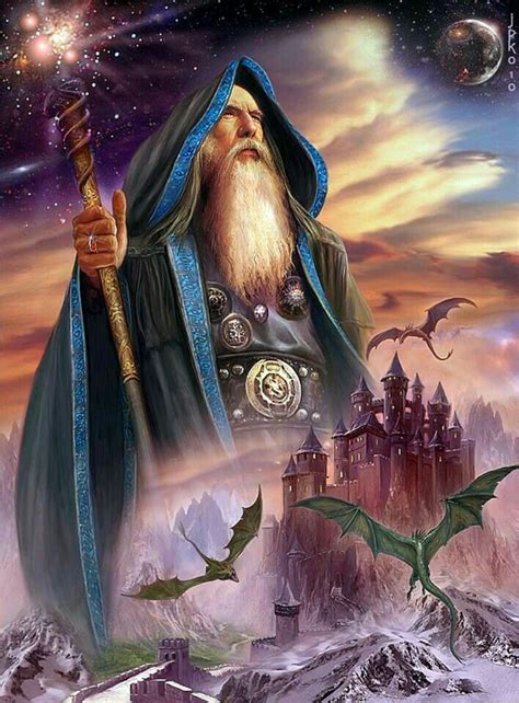 Merlin The Wizard Merlin Lenchanteur Mago Merlin Fantasy Creatures