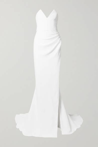 Cushnie Strapless Ruched Crepe Gown White Shopstyle Bride