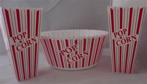 Movie Popcorn Bowl Container 3 Or 5 Piece Set Plastic Reusable Tub