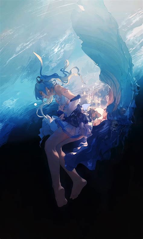 HD Wallpaper Hatsune Miku Anime Vocaloid Blue Vertical Wallpaper Flare