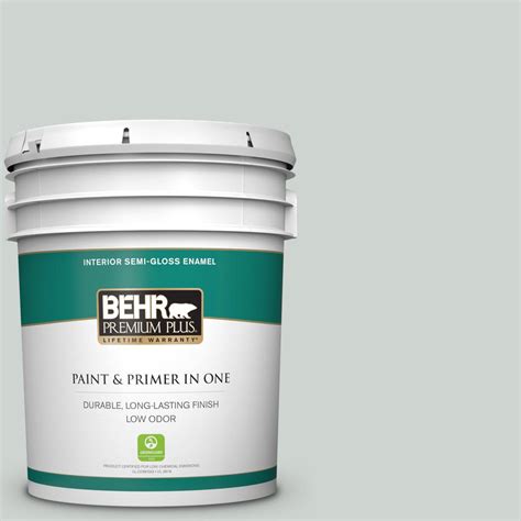 Behr Premium Plus 5 Gal Ppu12 11 Salt Glaze Semi Gloss Enamel Low