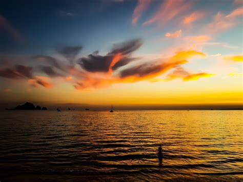Free Images Horizon Afterglow Sunset Sea Sunrise Ocean Cloud