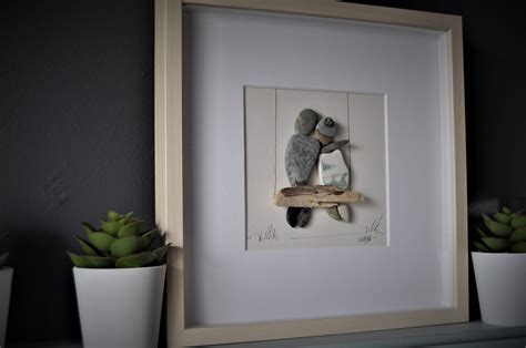 Pebble art picture engagement gift rock collage love | Art pictures ...