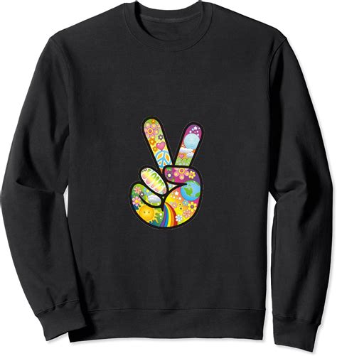 Colorful Peace Sign Sweatshirt Clothing Shoes And Jewelry