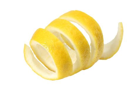Fresh Lemon Peel Isolated On White Background Healthy Food Stock Photo