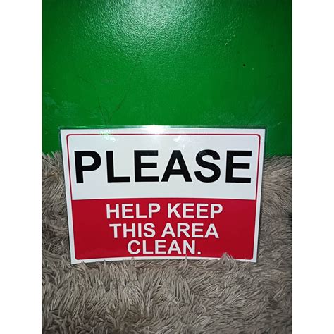 Please Help This Area Clean Signage Laminated A Size Shopee Philippines
