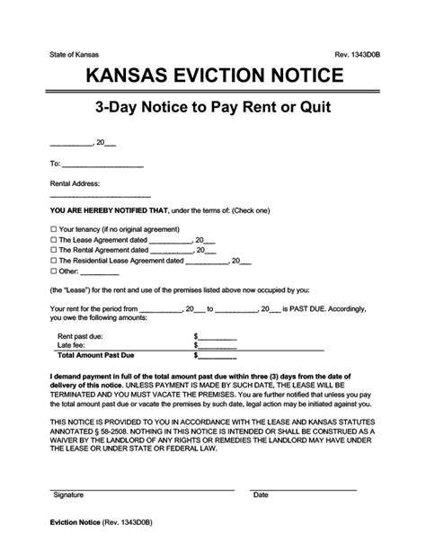 Printable 3 Day Eviction Notice