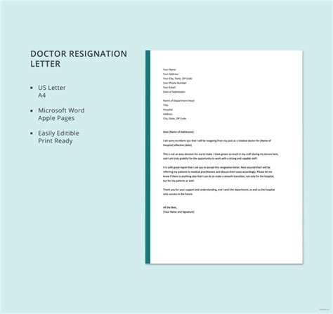 10 Sample Medical Resignation Letters Free Sample Example Format