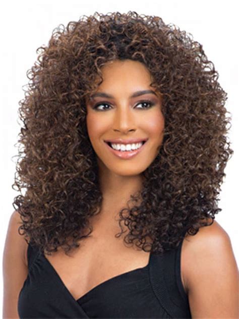 Retro Curly Capless Synthetic Brown Hair Wigs For Black Women