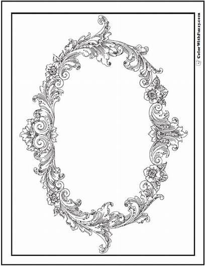 Coloring Adult Frame Pages Floral Printable Advanced