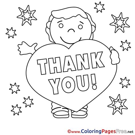 Thank you coloring pictures 2464. Thank You Coloring Pages Free Boy Stars At | Coloring ...