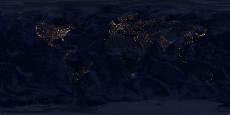 Earth Night Map Texture 2048×1024 Ciencias