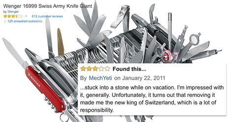 The Amazon Reviews For The Worlds Biggest And Most Complicated Swiss