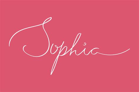 Female Name Sophia Girls Name Handwritten Lettering Calligraphy