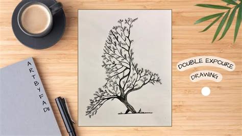 Beautiful Double Exposure Drawing For Beginners With Pencils Step By