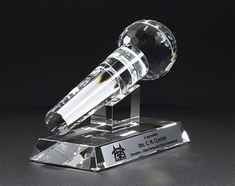 Crystal Microphone Award Microphone Trophy Asap Awards