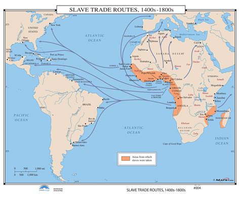 004 Slave Trade Routes 1400s 1800s The Map Shop