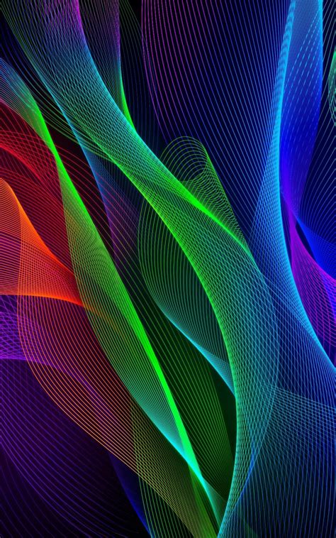 Download Wallpaper 800x1280 Waves Colorful Razer Phone Stock