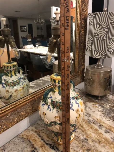 Rare Antique Capodimonte Porcelain Table Lamp Della Robbia Italy Naked My Xxx Hot Girl