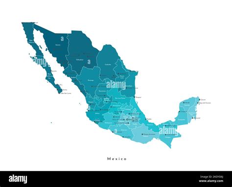 Vector Isolated Illustration Simplified Administrative Map Of Mexico