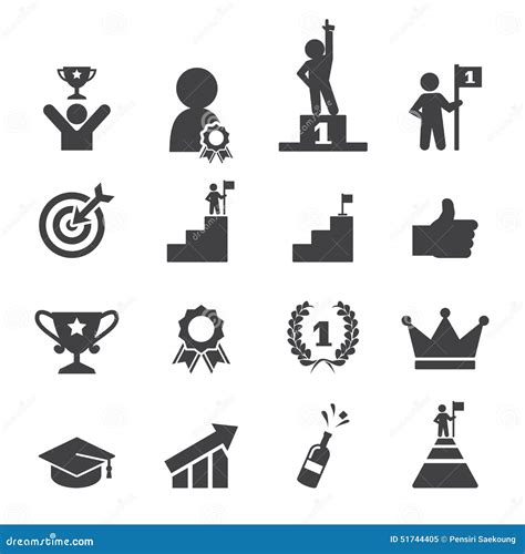 Success Icon Set Stock Vector Illustration Of Icon Black 51744405