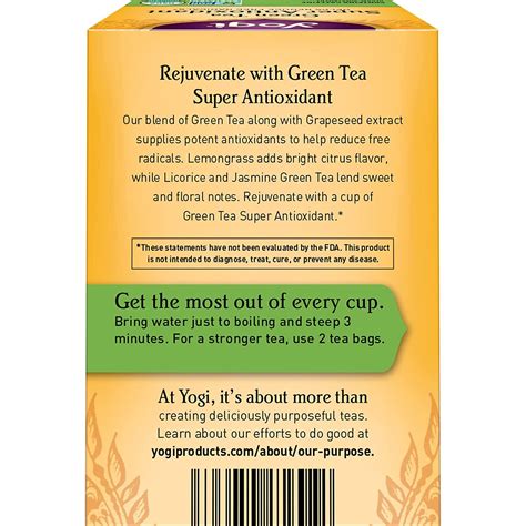 Yogi Tea Green Tea Super Antioxidant 6 Pack Supports Overall Health With Licorice Root