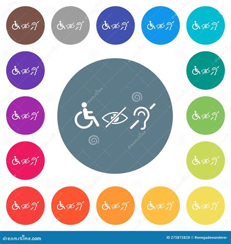 Disability Symbols And Signs Collection Vector Illustration