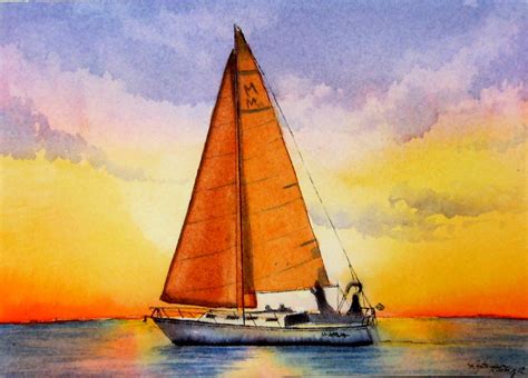 Eclectic Studio Sailboat At Sunset Tutorial
