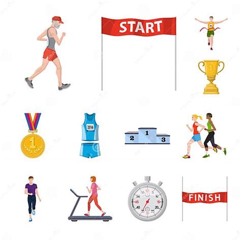 Vector Illustration Of Step And Sprint Sign Collection Of Step And